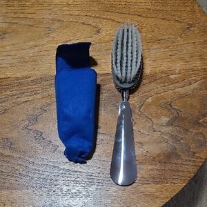 Vintage Swank Shoe Horn & Swivel Brush